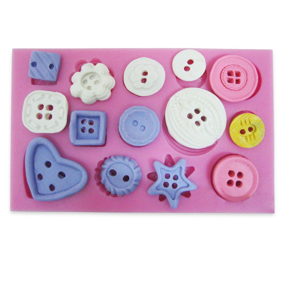 Silicone Fondant Mould Mold Cake Sugar paste Decorating Button pattern Baking Tool