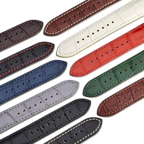 Miniatura 8 de WOCCI Watch Bands, Italian Leather, Embossed Alligator Grain, Choose Color & Width 14mm 18mm 19mm 20mm 21mm 22mm