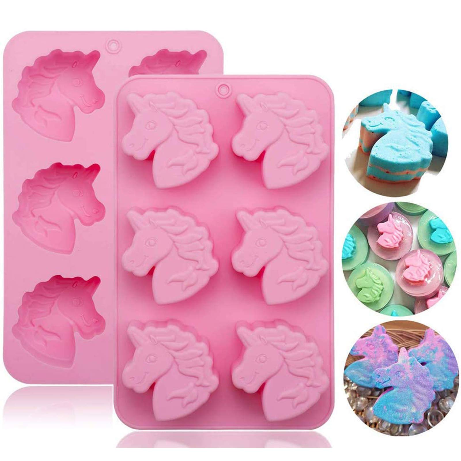 Palksky 6 Cavities Unicorn Silicone Soap Mold -334-2