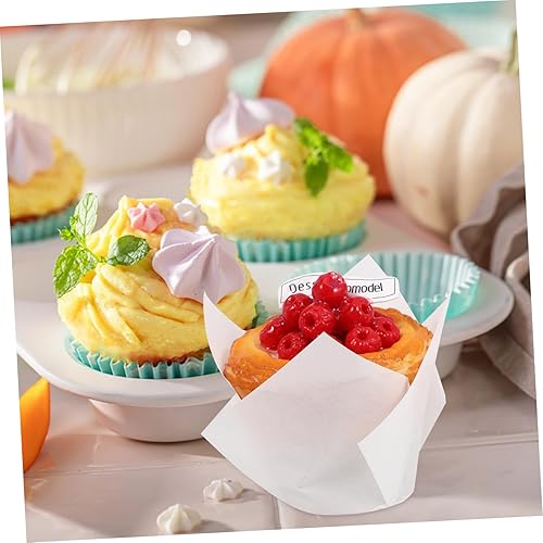 Miniatura 3 de PRETYZOOM 200 unidades de panadería para cupcakes, envoltorios de papel de loto para hornear, tazas de magdalenas, casos, tulipanes, mini muffins,