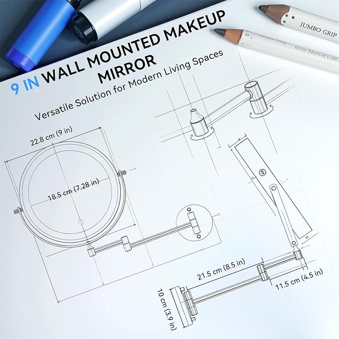 Espejo de Maquillaje Recargable 5000mAh con Luz LED, 9 pulgadas miniatura 2