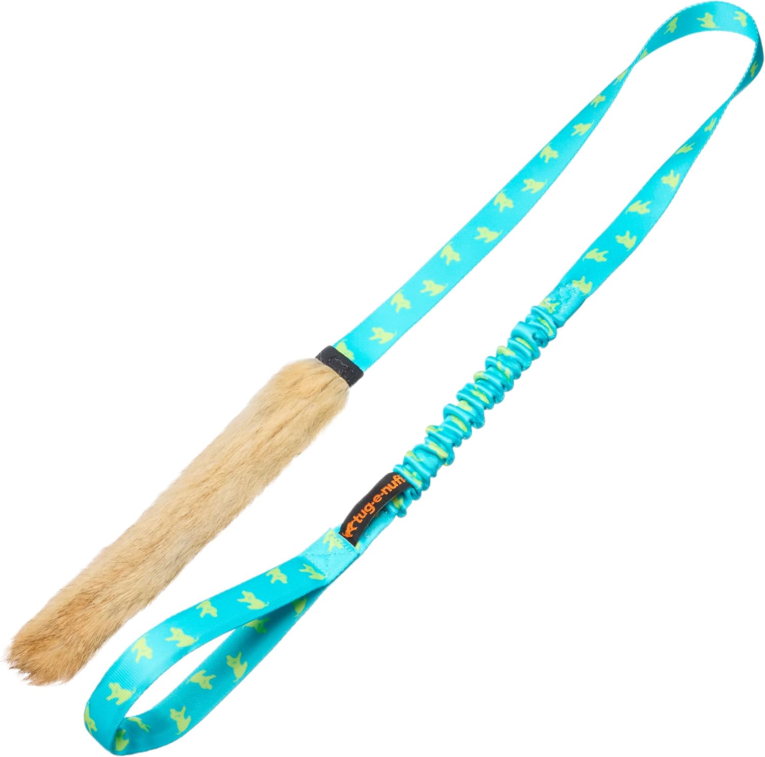 Rabbit Skin Bungee Chaser Tug (Teal Pattern Handle)