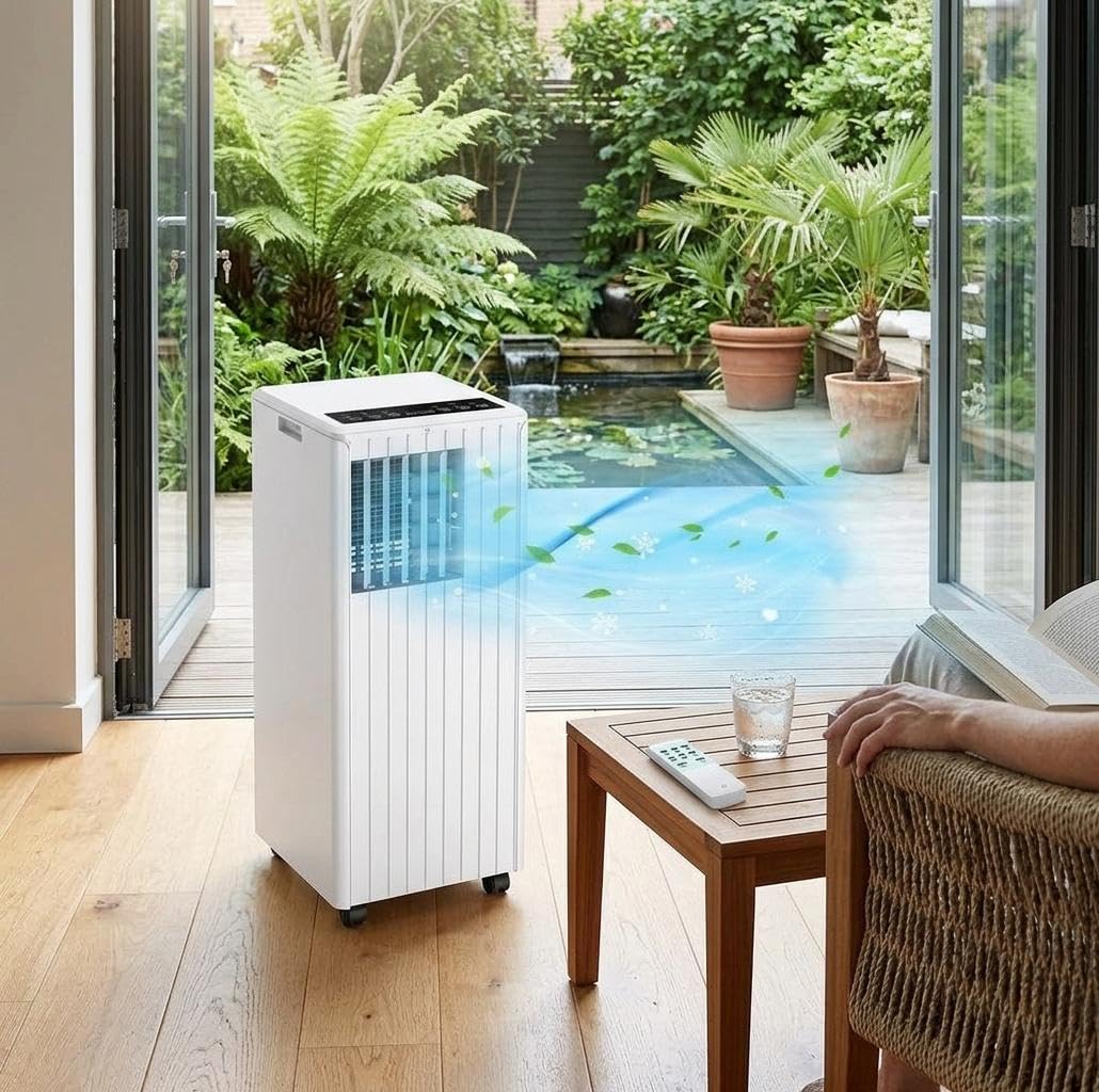 Aptliton 7000 BTU Portable Air Conditioner, Cooling/Dehumidifier/Fan with Sleep Mode, Quiet Portable AC Unit with Remote, 24H Timer, Window Kit for Rooms Up to 300 Sq. ft.