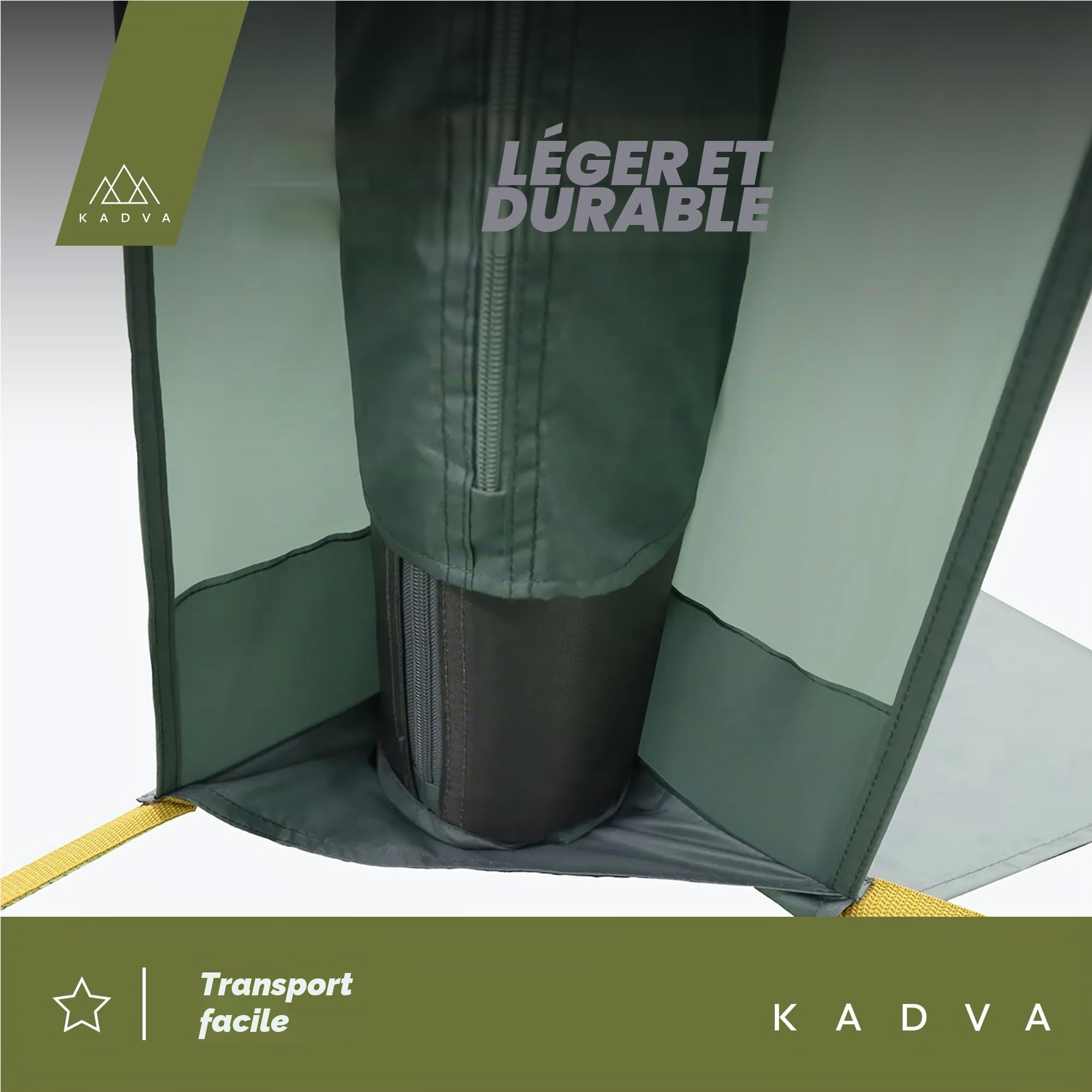 KADVA Auvent AIRcamp Base Résistance à l'eau 1000 mm Coutures Étanches Construction en Tunnel 3 Arcs Gonflables Dimensions 350x350x210 cm Pompe Incluse Crochet UPF 50+ Couleur Vert
