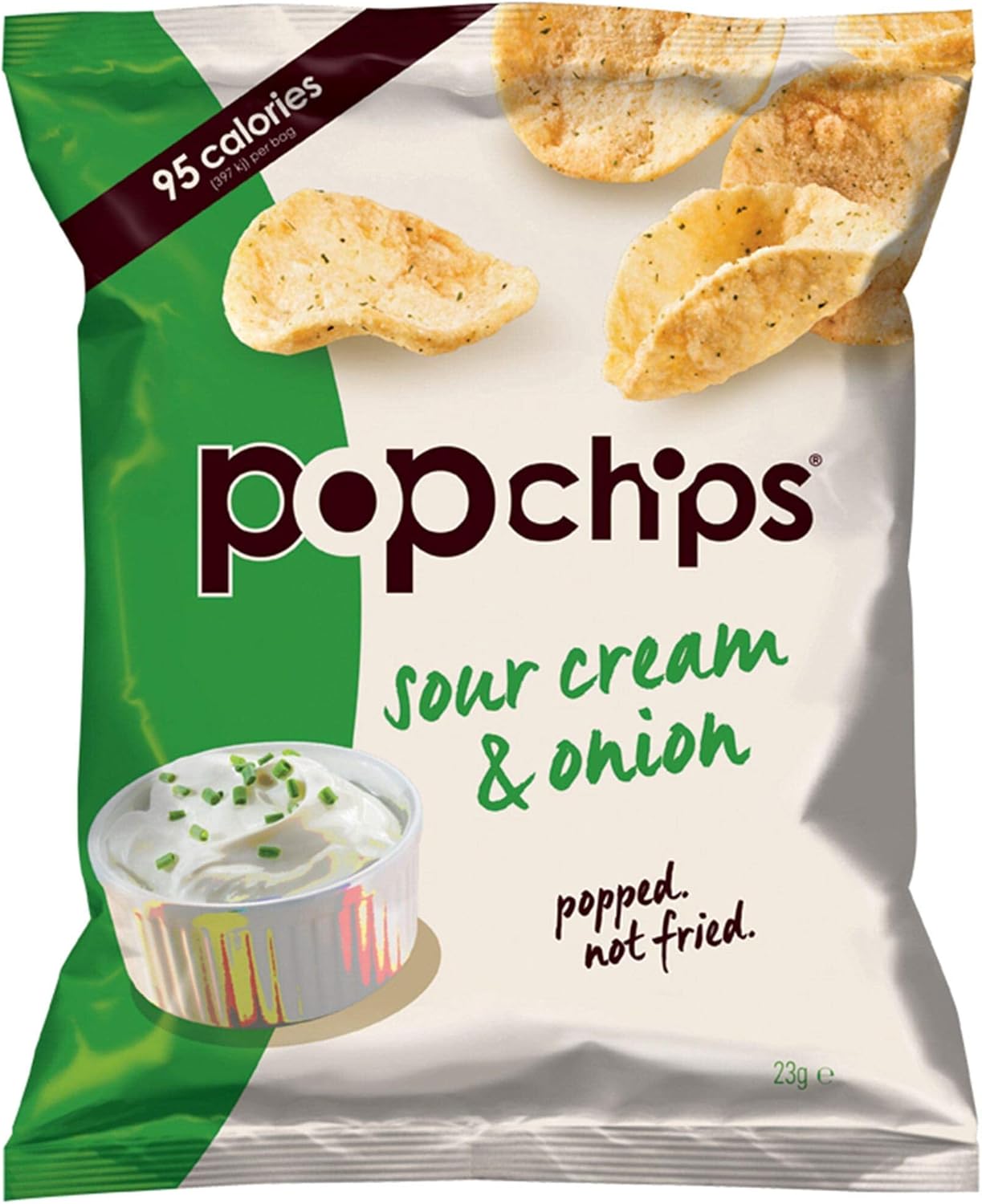 Popchips Sour Cream & Onion Popped Potato Chips 24x23g Amazon.co.uk