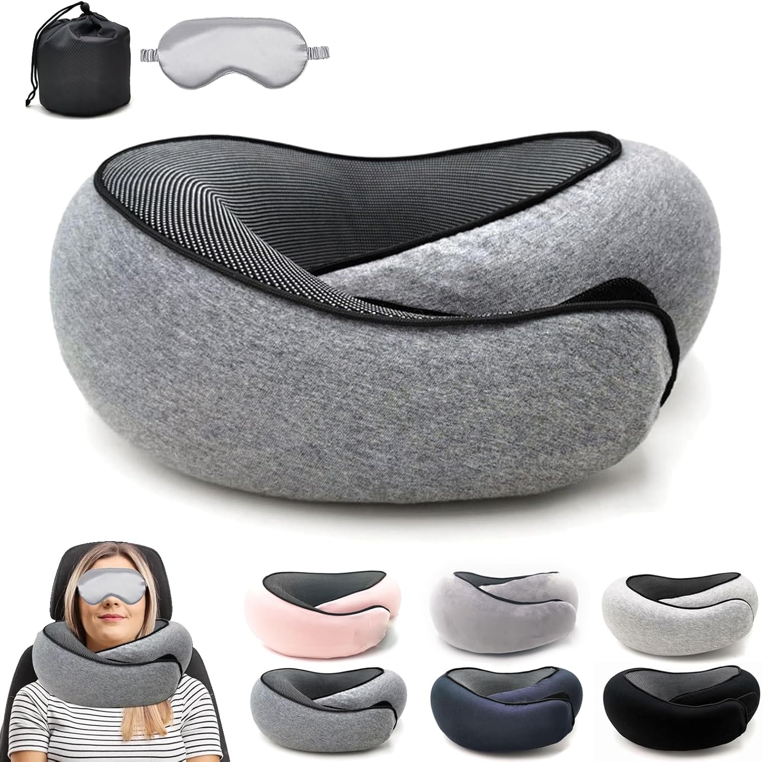 Flyhugz – Flyhugz Neck Pillow, Flyhugs Neck Pillow, Wander Plus Travel Pillow, Memory Foam Travel Pillow, Flyhugz Stowable U-Shaped Pillow For Airplanes, Car, Office, Sleeping Upright (A-Grey) Flyhugz – Flyhugz Neck Pillow, Flyhugs Neck Pillow, Wander Plus Travel Pillow, Memory Foam Travel Pillow, Flyhugz Stowable U-Shaped Pillow For Airplanes, Car, Office, Sleeping Upright (A-Grey)
