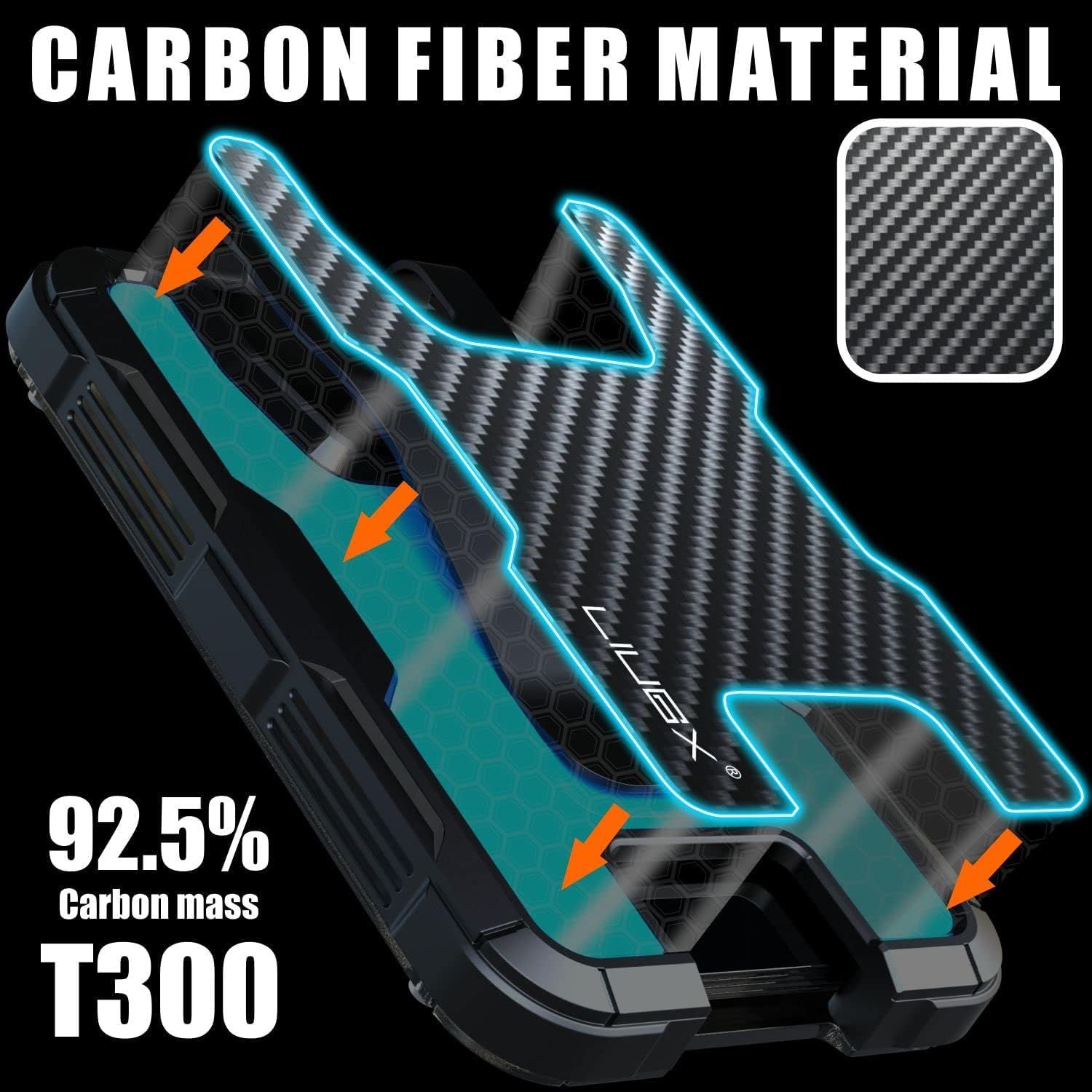 LIUGX Portatarjetas de fibra de carbono, portatarjetas portátil con clip de metal, soporte resistente para tarjetas de crédito de identificación (capacidad para 1 a 4 tarjetas) para trabajadores de