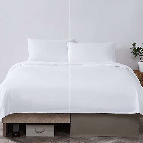 Miniatura 3 de Southshore Fine Linens VILANO Springs faldón para cama plisada, 15 pulgadas, Microfibra, Gris topo oscuro, King