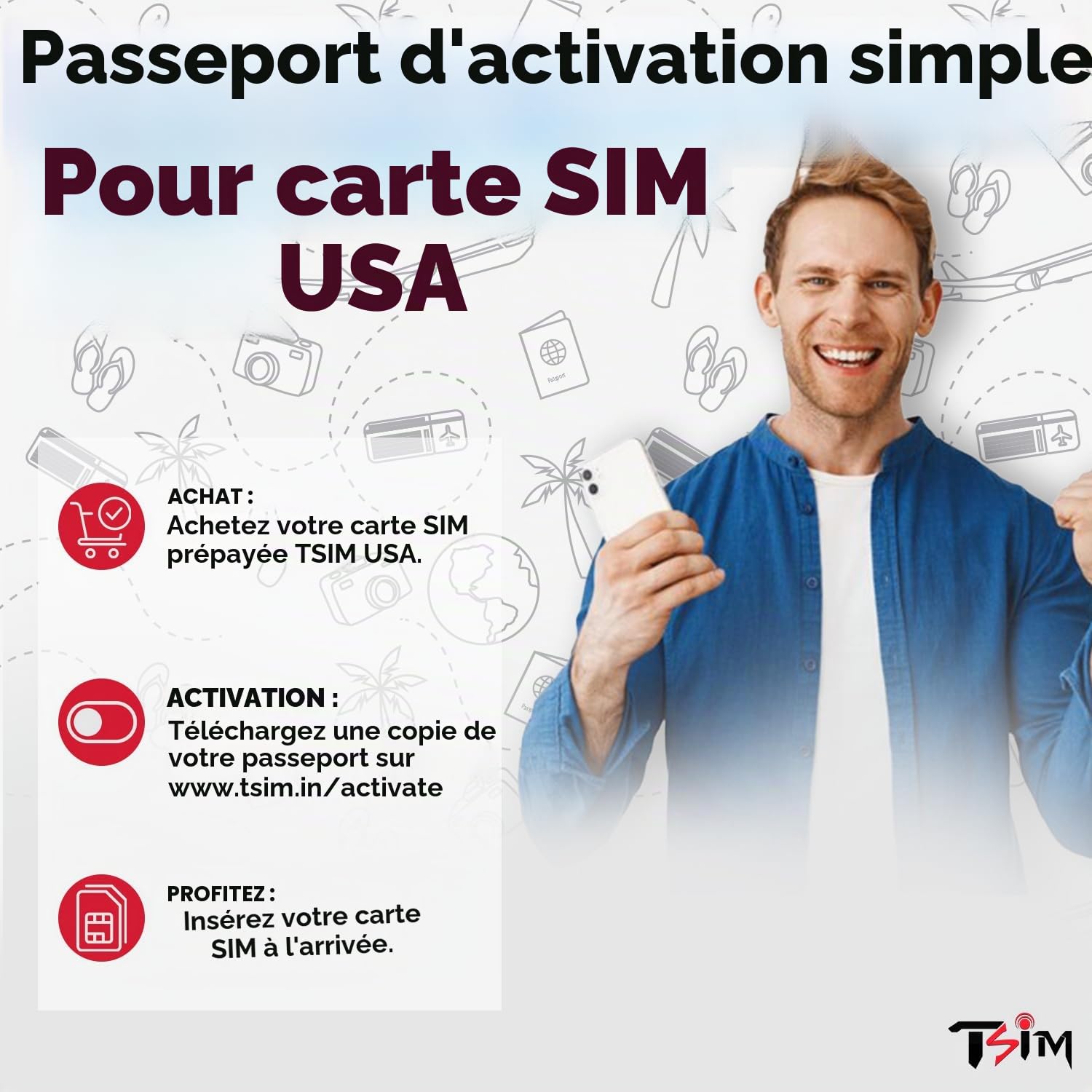 Carte SIM américaine pour Voyager aux États-Unis. Appels et SMS locaux et internationaux illimités. Appelez à la Maison Gratuitement. Plan 5G mis à Jour avec Hotspot/Tethering!