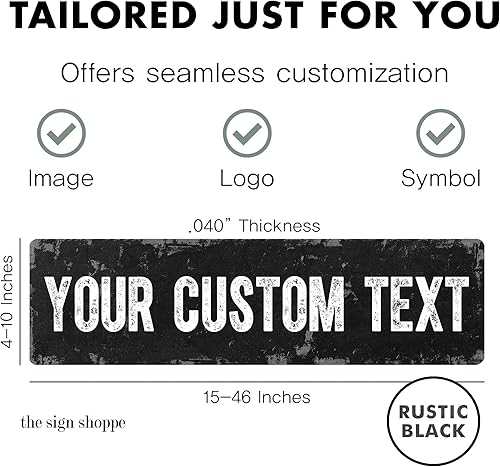 Miniatura 17 de Letreros metálicos rústicos personalizados: letrero personalizado para uso en interiores o exteriores. Muchos estilos disponibles. Letreros Beige