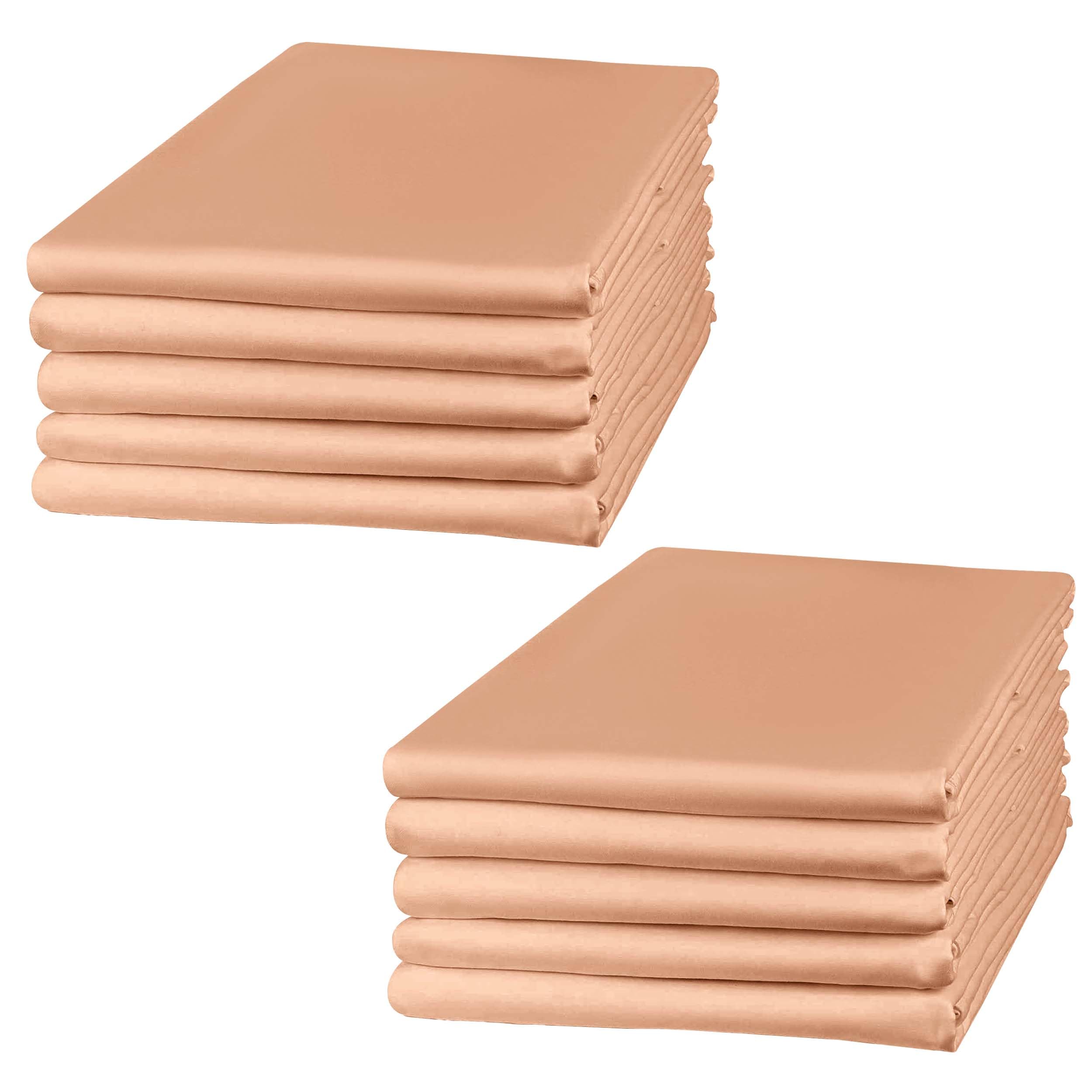 Imperial Rooms Pillow Cases 10 Pack Super Soft Easy Care Fade Resistant Hypoallergenic Brushed Microfibre Pillow Covers (Peach, Pillowcases 10 Pcs)