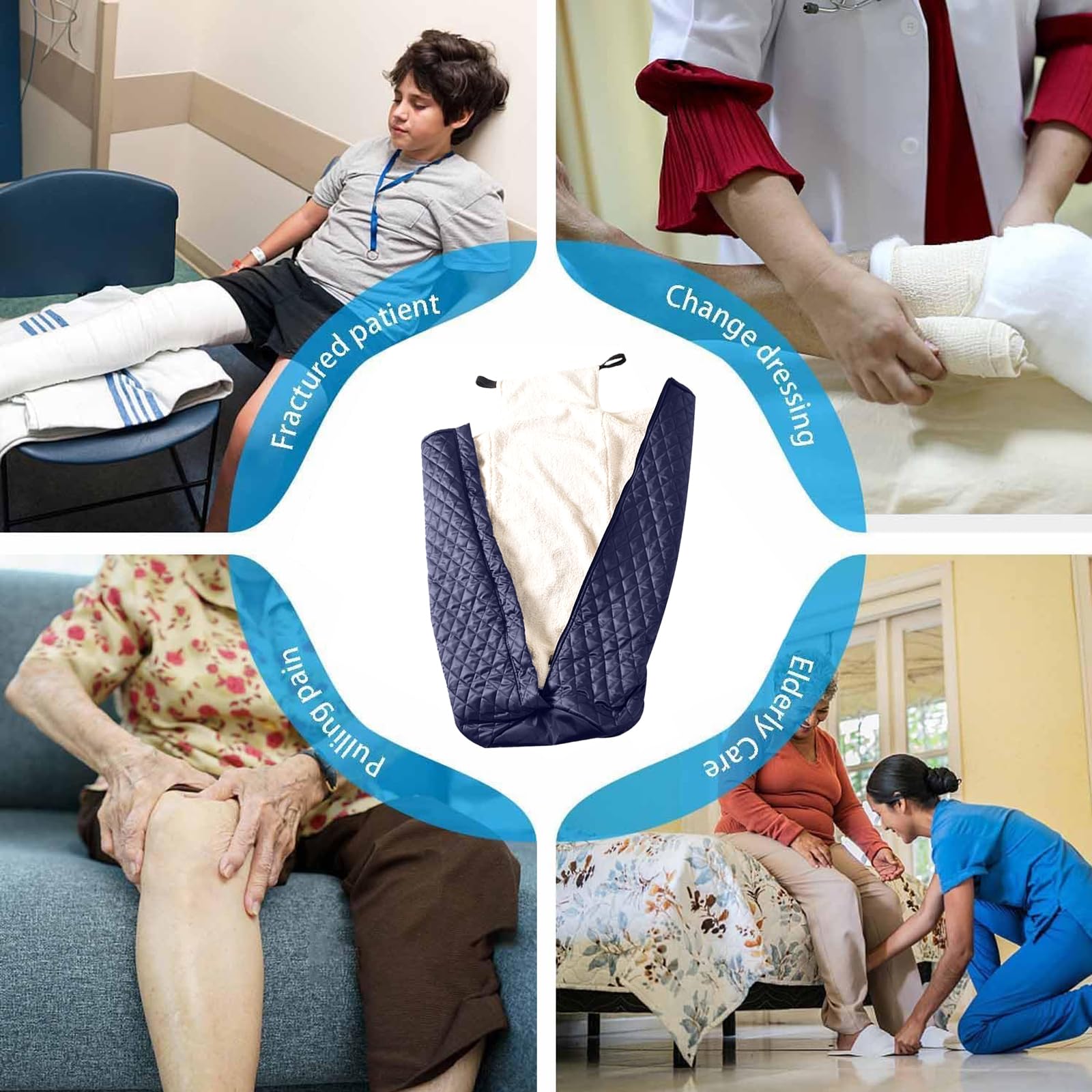 Manta térmica ligera para silla de ruedas, con cremallera, para la parte inferior del cuerpo, para personas mayores (azul)