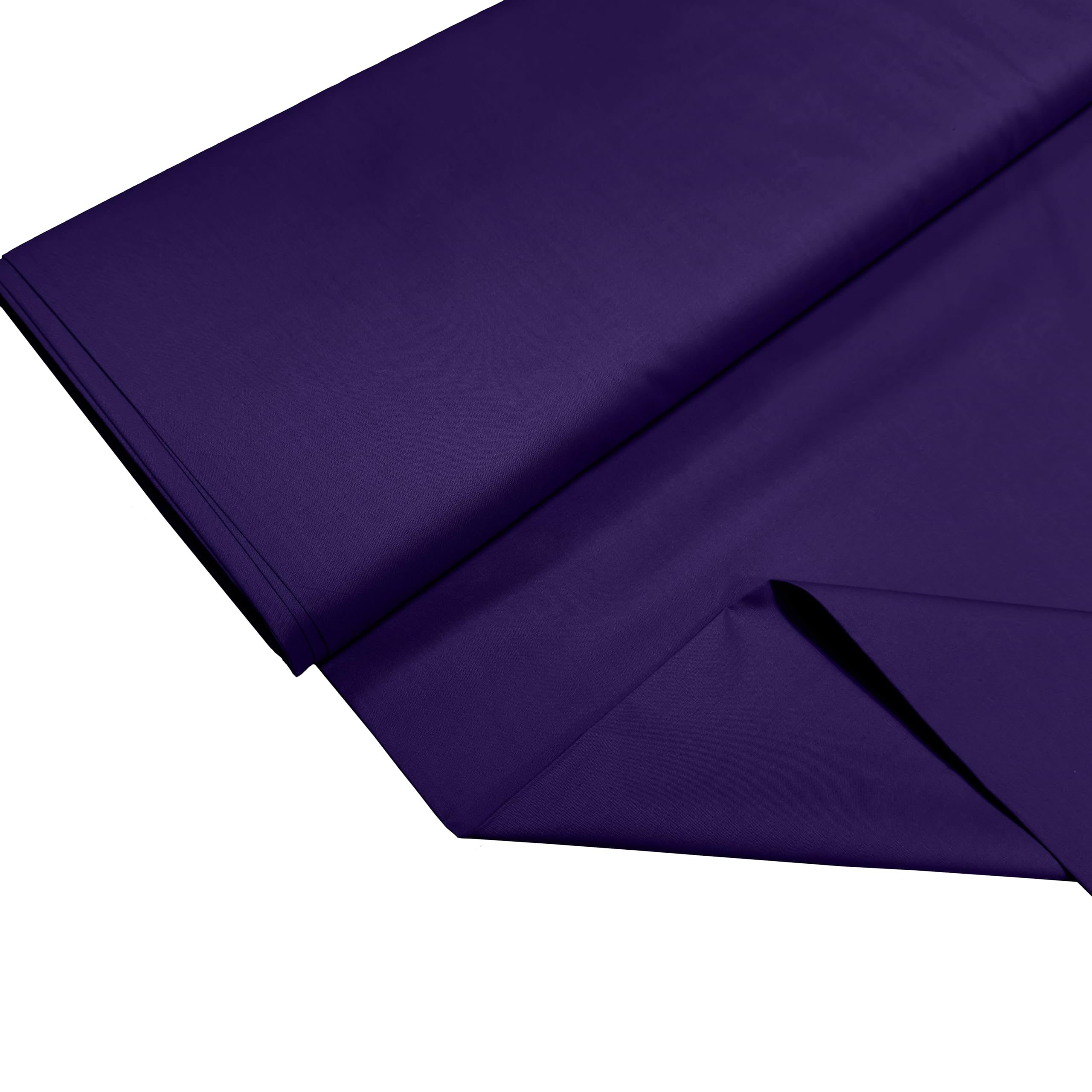 100% Cotton Percale Fabric – 200 Thread Count, 120 GSM, Breathable & Durable Material for Bedding, Quilting & Sewing - 50cm x 55cm (Purple)
