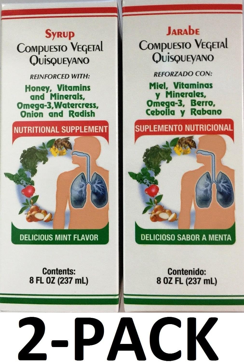 Compuesto Vegetal Quisqueyano Jarabe 8 oz. Vegetal Compound 2-Pack