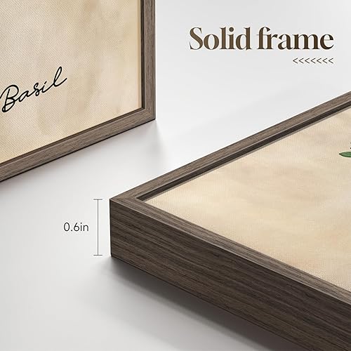 Miniatura 5 de Arte de pared botánico verde salvia enmarcado para cocina, juego de 6 impresiones en lienzo de hierbas rústicas para paredes modernas de granja,