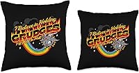 Vista 3 de Cute baphomet Grudge Master apparel I Believe in Holding Grudges I'll Heal in Hell Rainbow Print - Almohada de 16 x 16 pulgadas, multicolor