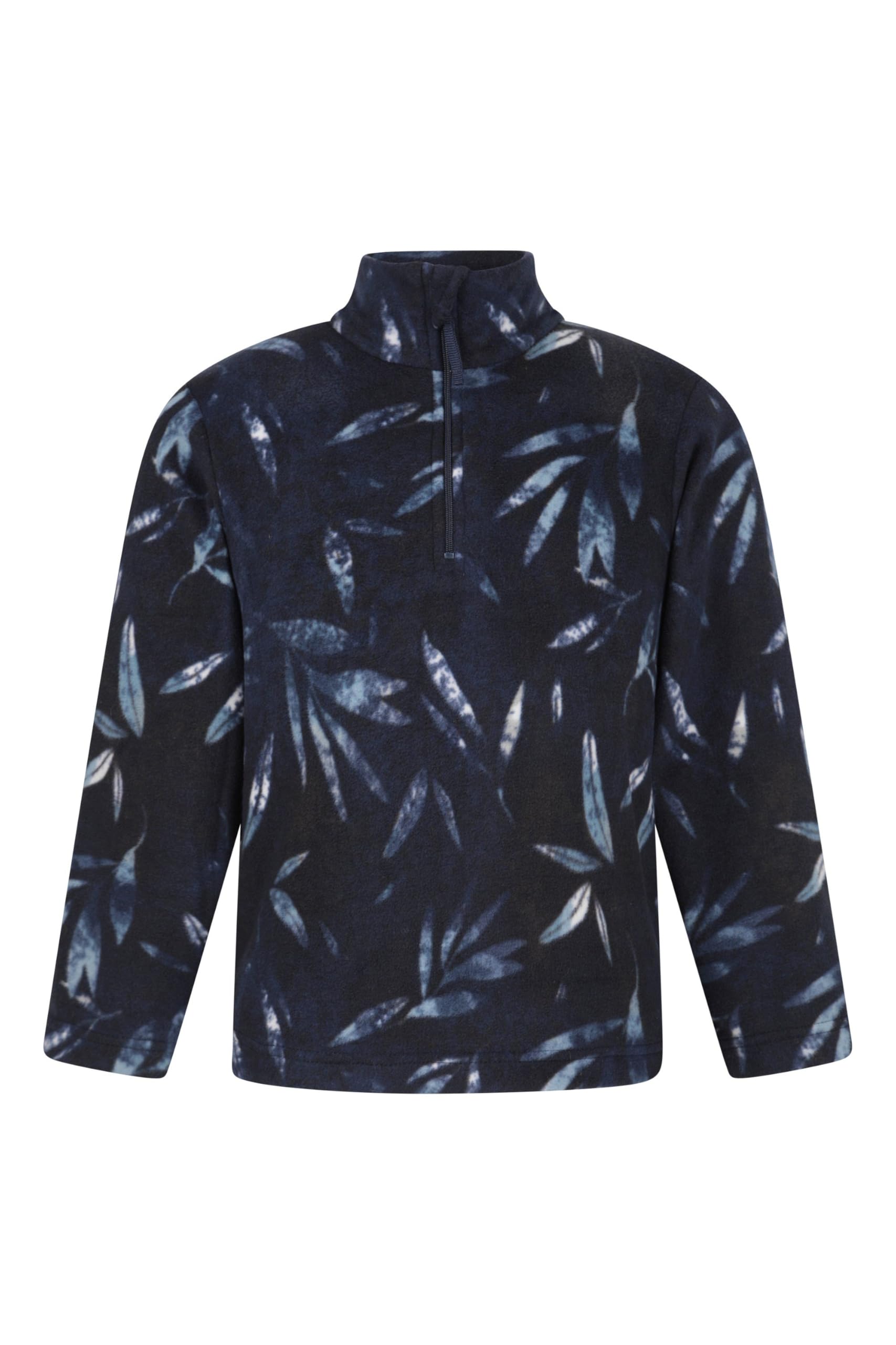 Mountain Warehouse Pursuit Printed Kids Hoodie - Microfleece, Anti-pill Pullover, Breathable Girls & Boys Sweatshirt - For Spring Summer, Camping & Outdoors Blue 11-12y