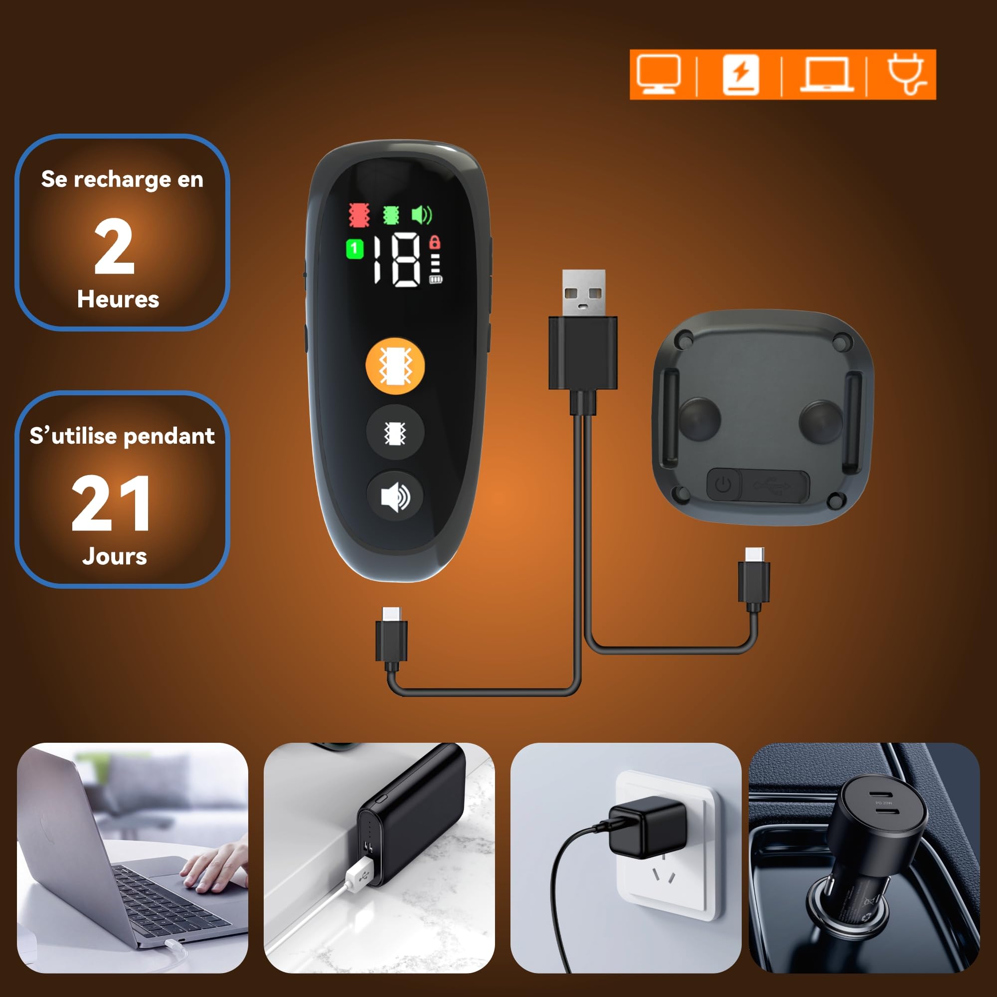 Meloive Collier de Dressage,Conformes à La Nouvelle Loi 2025-Collier Vibration-Portée de 3000 Mètres,4 Modes Son/Vibration/Forte Vibration/Lumières LED,Adapté à Tous Les Chiens