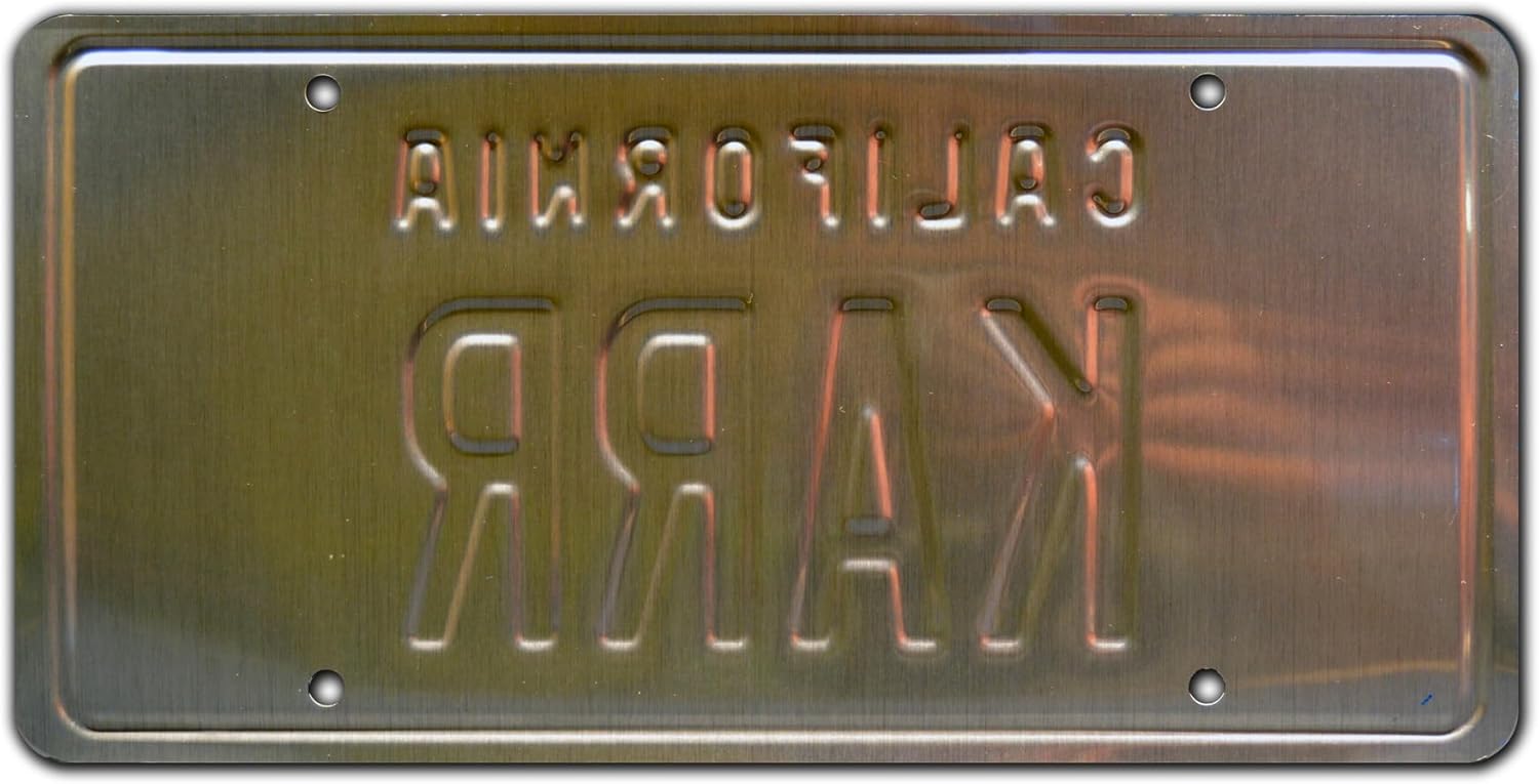 Celebrity Machines | Knight Rider | KARR | Vanity Plate, Stamped Aluminum, Metal Decorative Tag, Corrosion Resistant, Quality Novelty Sign, Wall Decoration, Wall Hanging