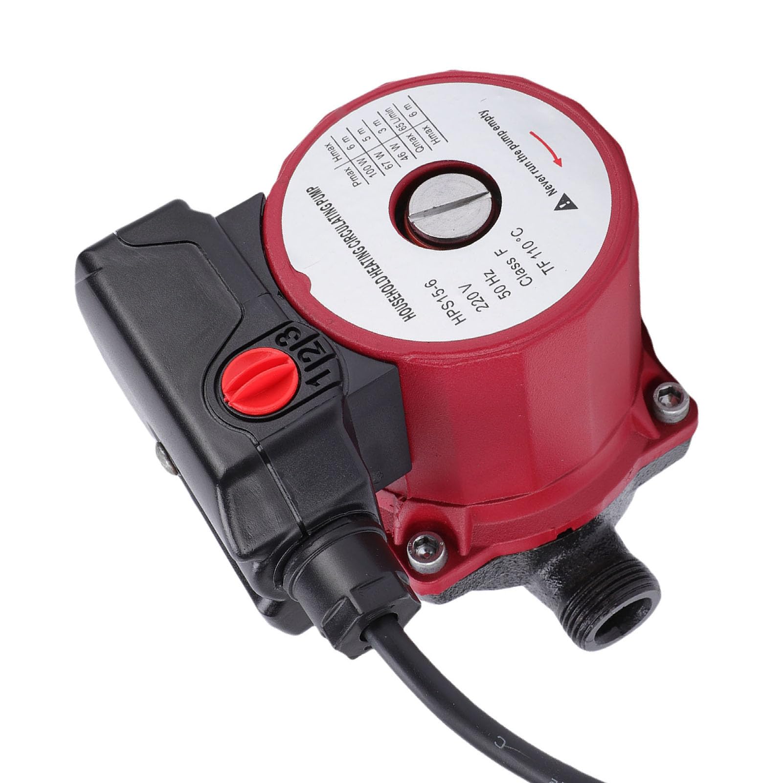 SEAFRONT Pompa di Ricircolo Acqua Calda 65L/min 46W 67W 100W Pompa di Circolazione Schermata a 3 Velocità con Testa in Ghisa e Motore Silenzioso per di Riscaldamento Solare Caldaia (Spina europea