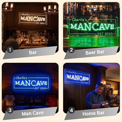 Miniatura 3 de Personalized Custom Bar Neon Sign, Dimmable Adjustable LED Light Up Name Sign for Home Bar, Man Cave, Pub or Bistro Wall Decor, Retro Customizable