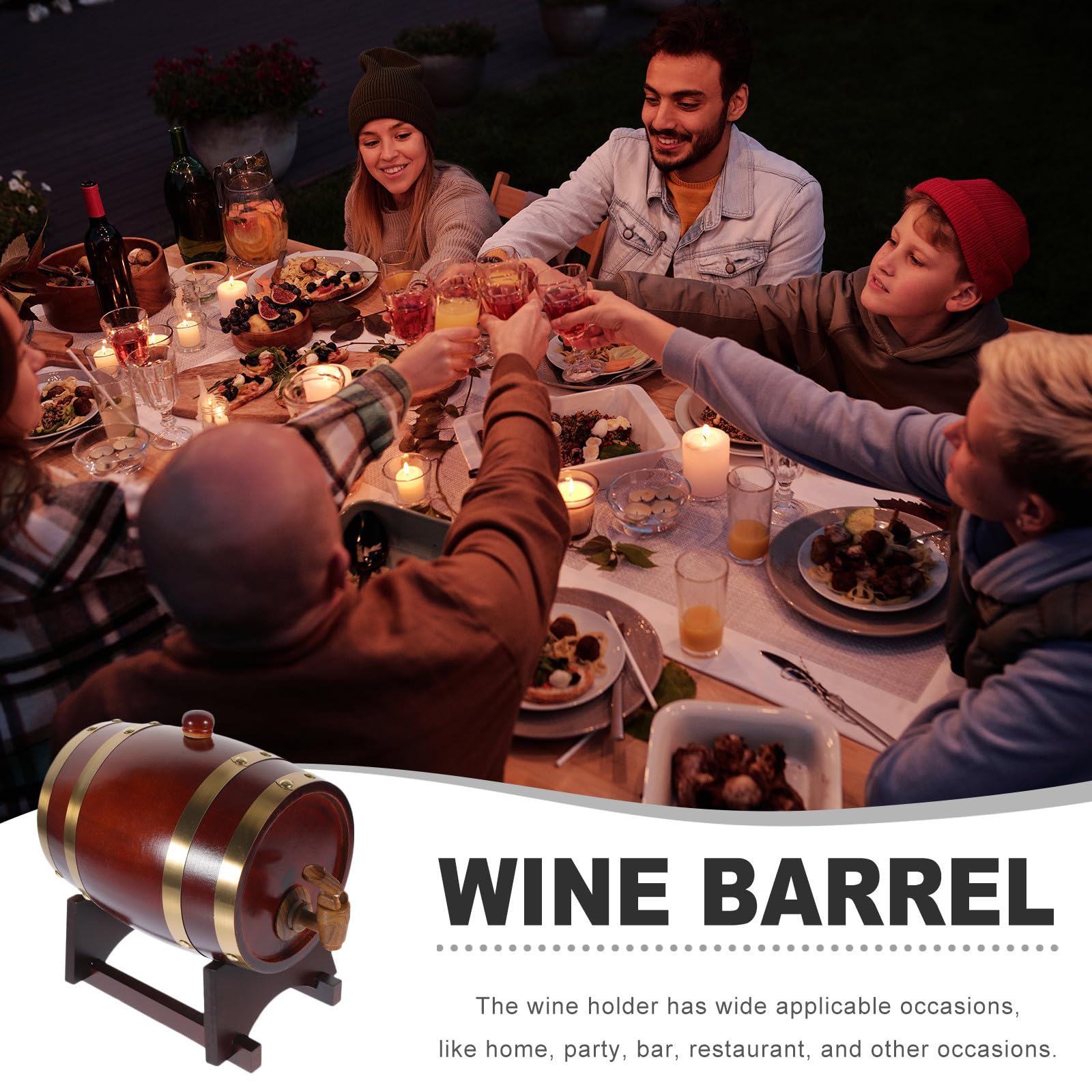 Operitacx Barril de Madera para Bebidas 1,5 L Grifo y Base