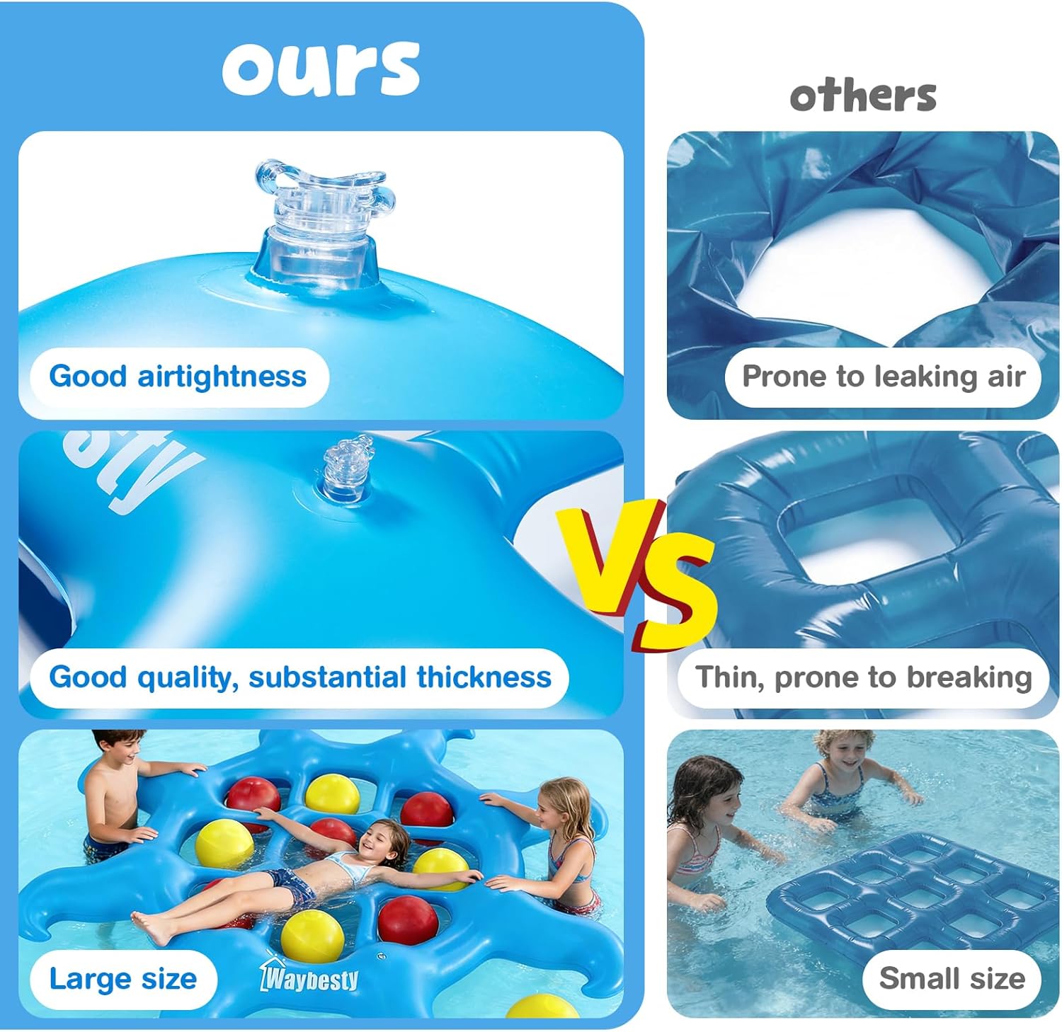 Pool Toys Game - Tic Tac Toe 8 Tentacle Inflatable Toy Games with 10 Balls – Summer Outdoor Party Essentials for Kids Teens Adults – for Swimming Pool, Beach, Lake, Backyard