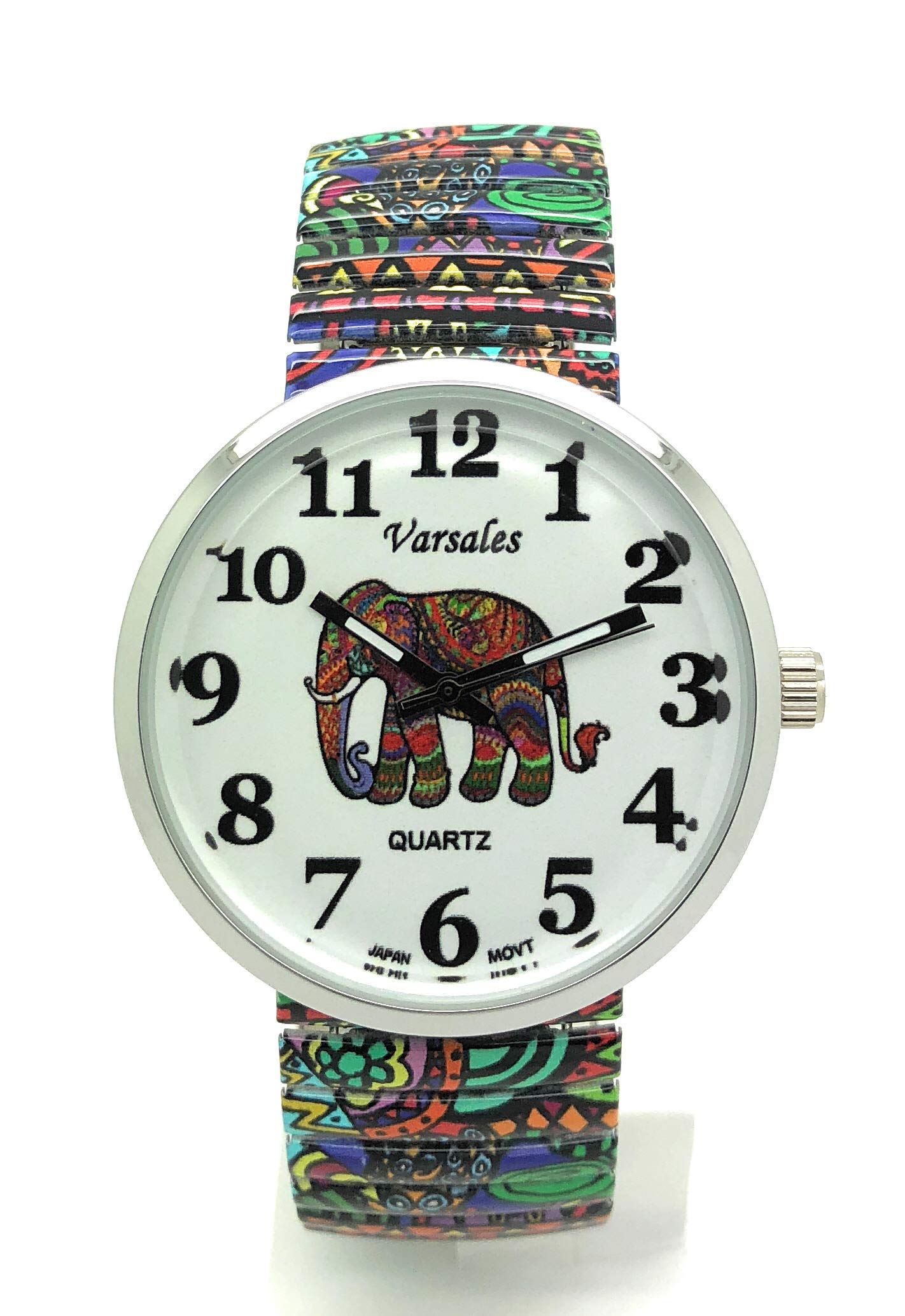 Animals Zoo Ocean Sea Beach Theme Women's Novelty Elegant Stretch Elastic Band Analog Quartz Fashion Watch (Elephant Design 1)