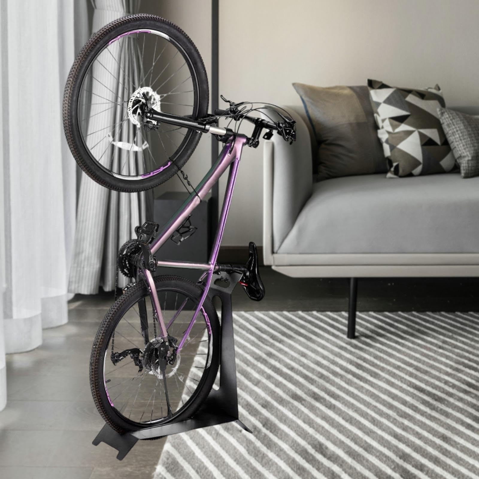 YIJU Vertical Bike Stand Storage Rack Heavy Duty Upright Easy Installation Floor Stand Bike Rack for Apartment Road Bikes Home