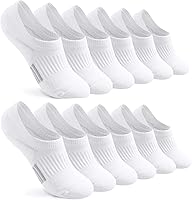 FAYBOX Women's No Show Socks: Cushioned Low Cut Invisible Athletic Footies for Running Gym 6 Pairs