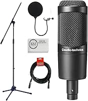 Vista 17 de Audio-Technica AT4040 juego de micrófono condensador cardioide con trípode de brazo articulado, filtro Pop, cable XLR y paño de pulido Austin Bazaar