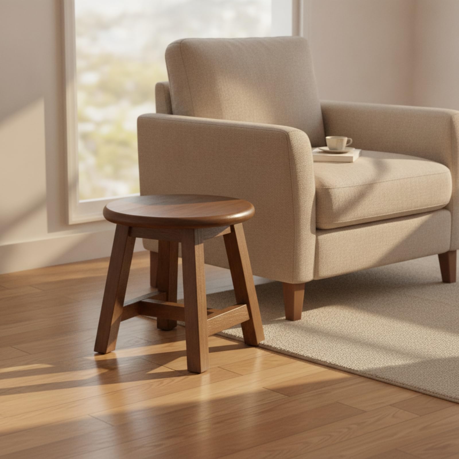 Taburete Compacto Resistente, Taburete bajo, Estable, Banco, para Recibidor, Salón, Niños