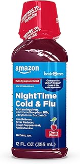 Night Time Cold & Flu Liquid, Cherry, 12 fl oz (Pack of 1)