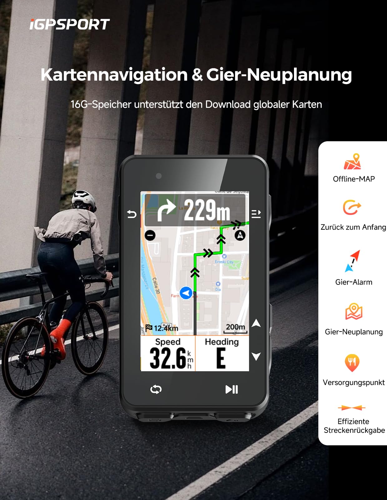 iGPSPORT iGS630S Licznik Rowerowy, Inteligentna Nawigacja Mapowa, Funkcja Wspinaczki, Bezprzewodowe Urządzenie GPS, Pamięć 16 GB, Ekran 2,8 Cala, Wodoodporna Konstrukcja