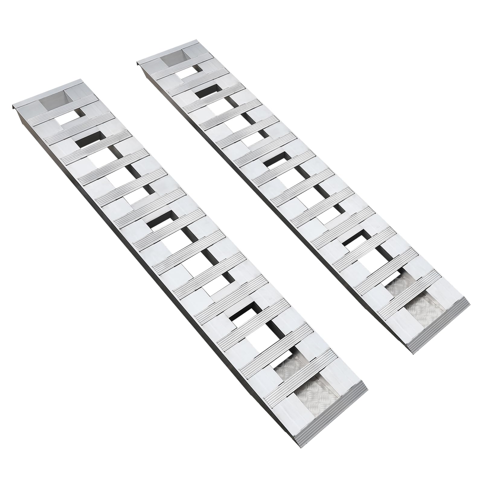 LIAPDG 2Pcs Aluminum Trailer Ramps, 80 x 15 Inch Portable Truck Car Auto Trailer Loading Ramps Heavy Duty Utility Ramps Hold 6000 Lbs for Loading and Unloading Motorcycles, Bicycles