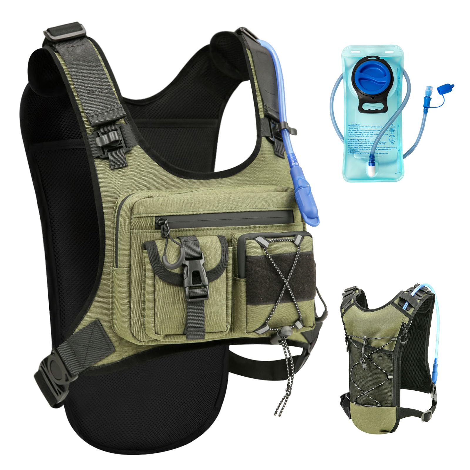 Sac à dos gilet de course, cyclisme, sac à dos d'hydratation 5 L pour homme et femme, sac d'hydratation léger pour marathon, trail, course, jogging, randonnée et escalade.