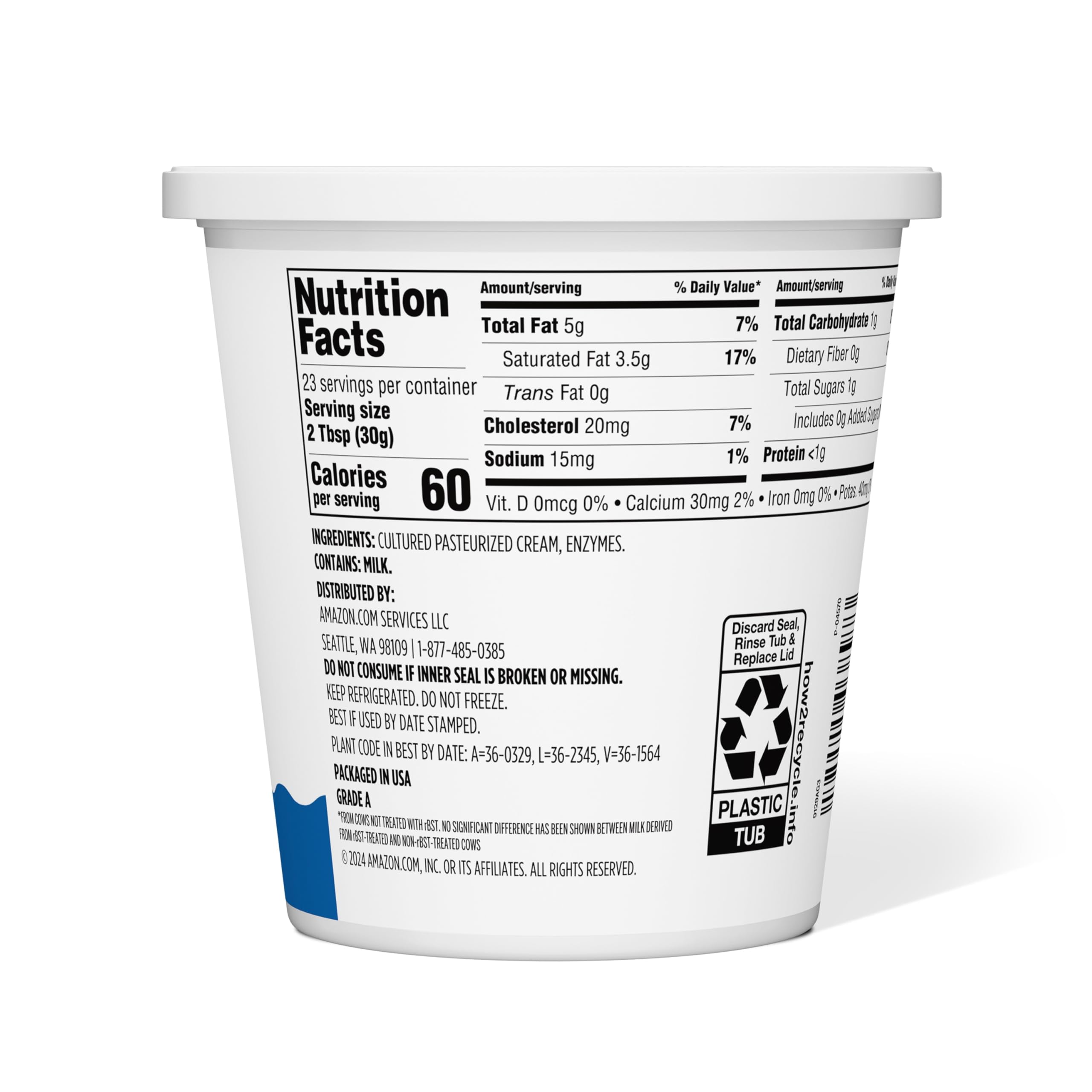 Amazon Grocery Original Sour Cream 24 Oz Previously Amazon Fresh Packaging May Vary — view 3