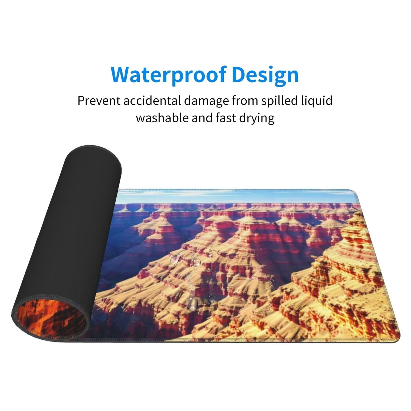 Tappetino Mouse, Tappetino Mouse Gaming Grande XXL 1500x800x3mm Tappetino Scrivania Mouse Pad, Base in Gomma Antiscivolo, Bordi Cuciti,Lavabile, Mousepad per Ufficio e Gaming (Grand Canyon) R-120