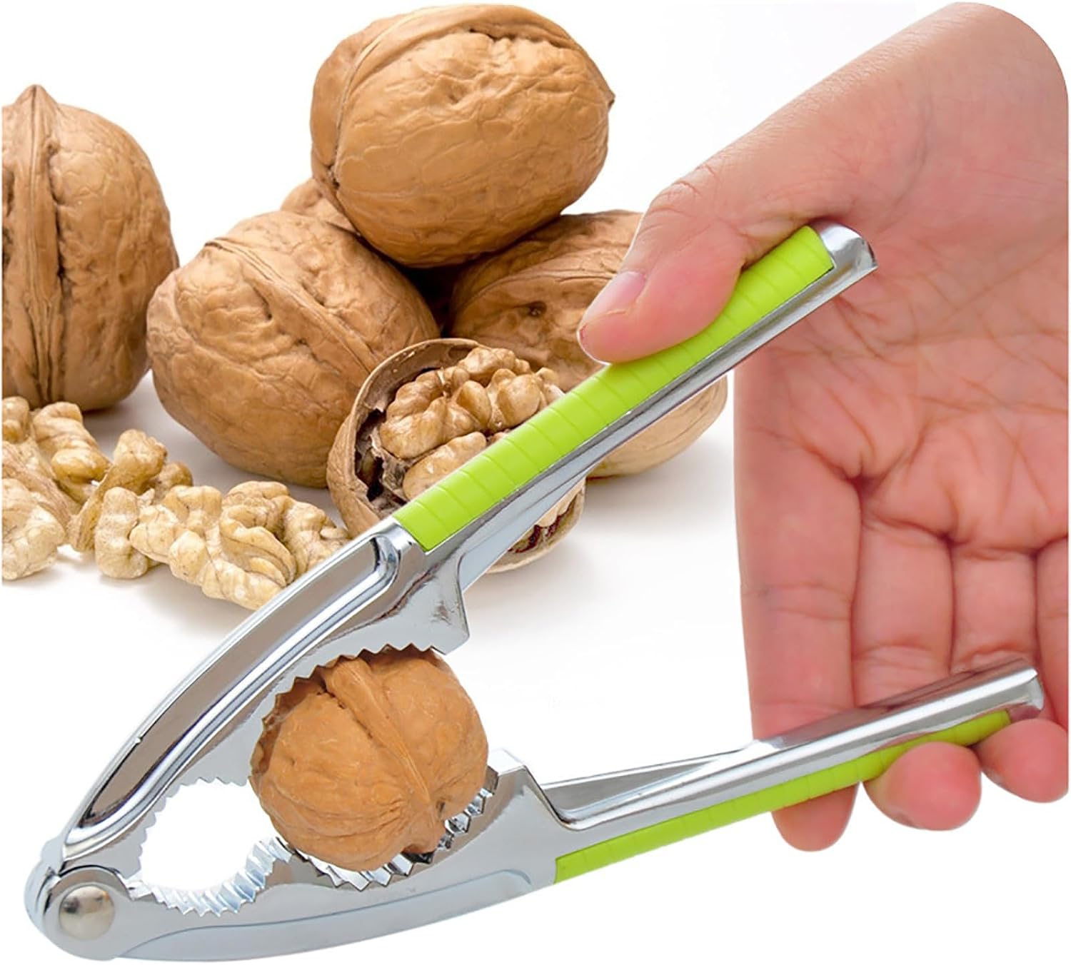 Kunovo Nutcracker for Nuts,Nut Cracker Tool for Walnut,Pecan,Macadamias,Hazelnuts, Almonds, Lobster,Crab（Green） image 2
