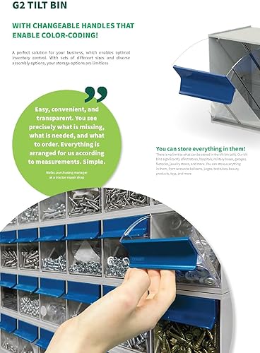 Miniatura 2 de Lily's Home Contenedores organizadores de plástico. Una solución de almacenamiento para piezas de hardware, suministros para profesores, cuentas,