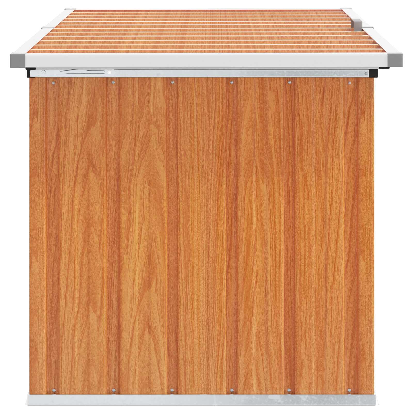 Scatola portaoggetti in legno per esterni, in acciaio zincato, 129 x 67 x 65 cm, resistente alle intemperie, con coperchio ribaltabile, versatile per giardino, balcone, terrazza e come