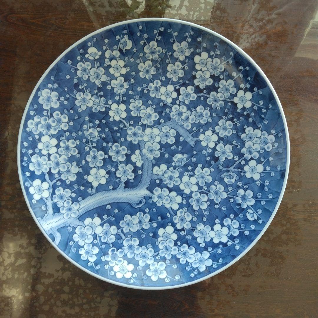 昭和レトロ 有田焼松右衛門窯 梅満開飾り大皿46㎝ レトロ 有田焼松