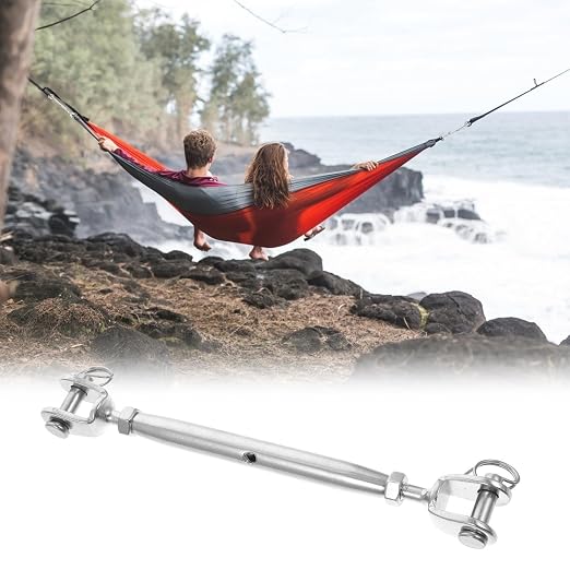 Tensor de tornillo para cables de acero, cuerpo cerrado, acero inoxidable pulido, robusto, para cables y cuerdas de tienda, uso industrial y actividades al aire libre miniatura 4