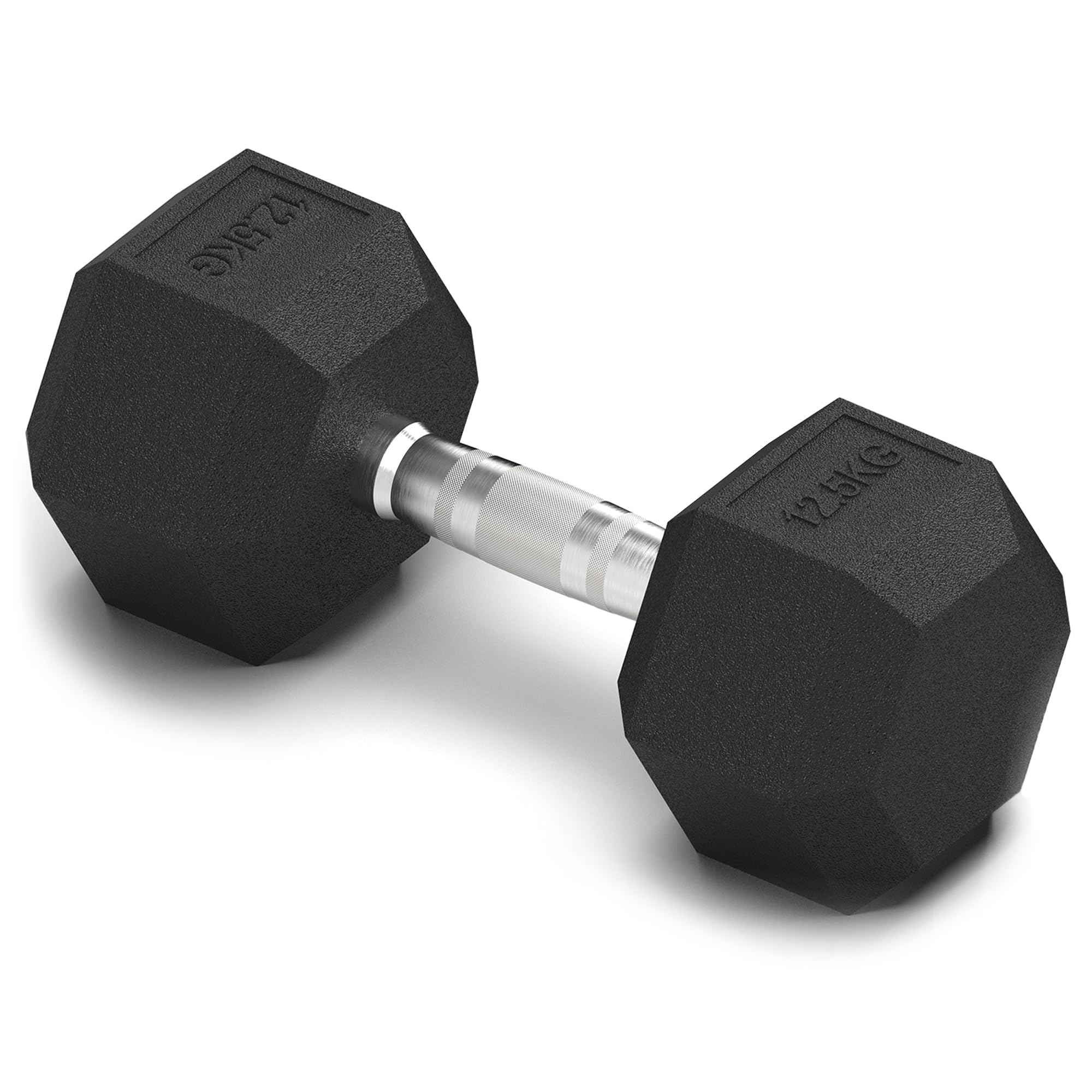 ZENO Hex 12.5KG Rubber Dumbbell with Non-Slip Grip for Home Gym - Easy to Use for Men and Women