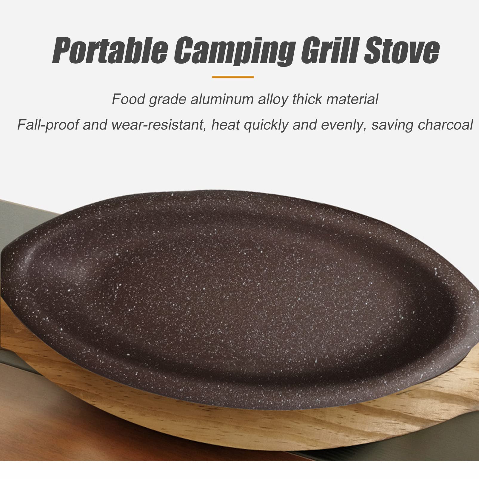Griglia per Barbecue Coreana per Interni Griglia da Tavolo, Mini griglia Hibachi da Campeggio all'aperto con Base, Griglia Antiaderente Portatile Griglia Multifunzionale in Lega di Alluminio per STU