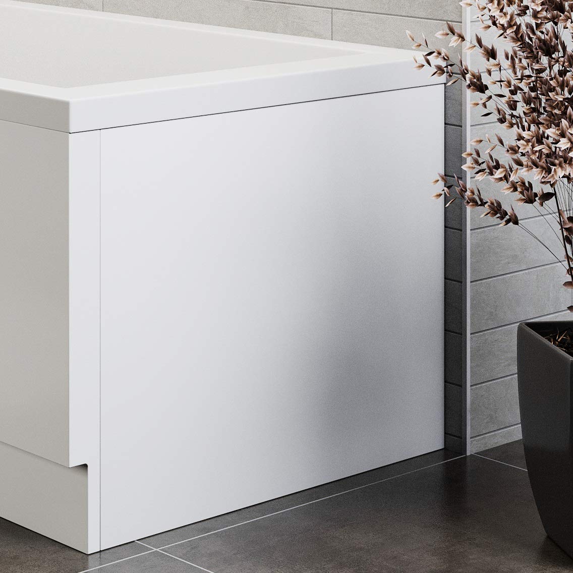 White Acrylic Bath End Panel