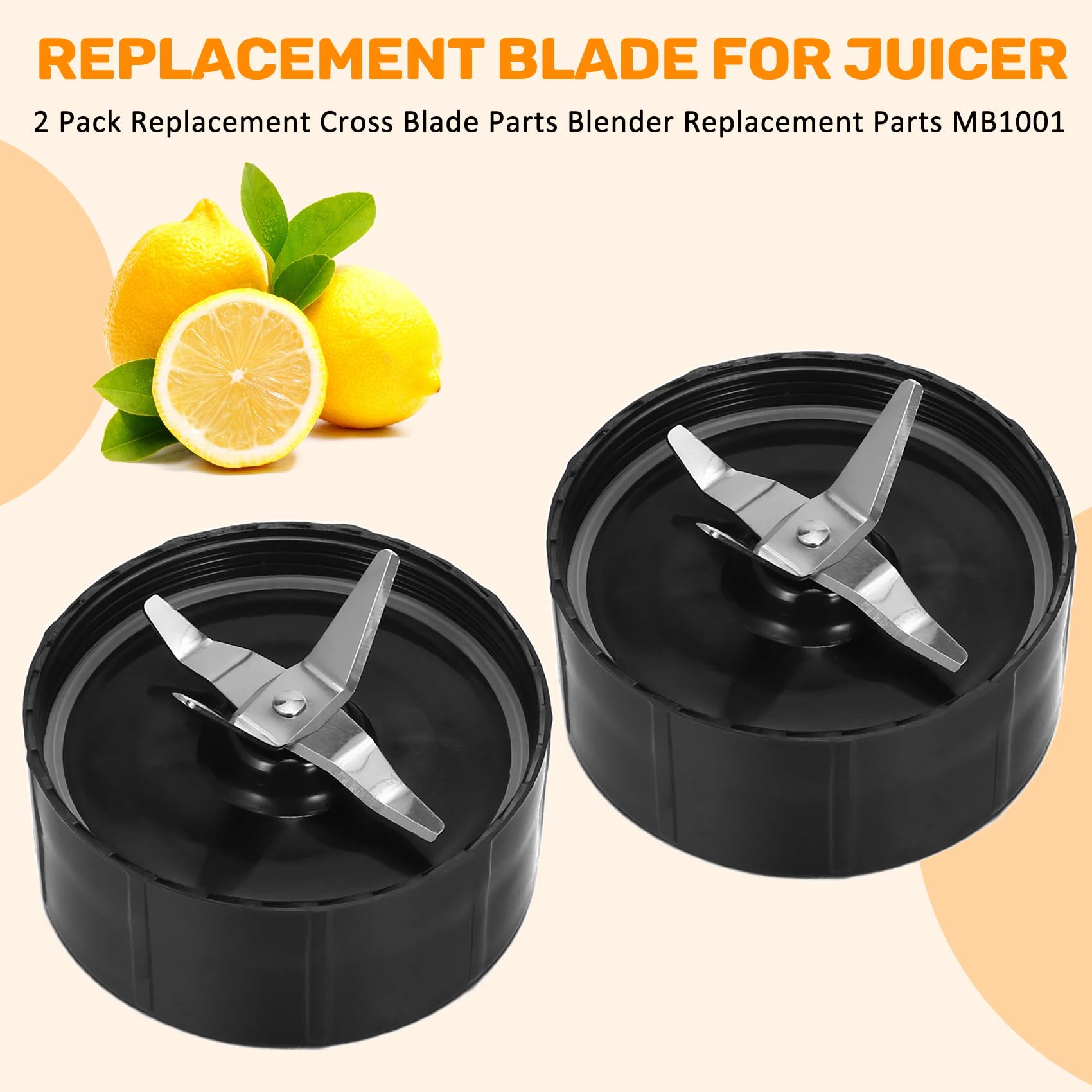 2 Pack Kreuz Klinge Teile für Magic 250W Mixer, Entsafter und Mixer, Mixer Teile MB1001