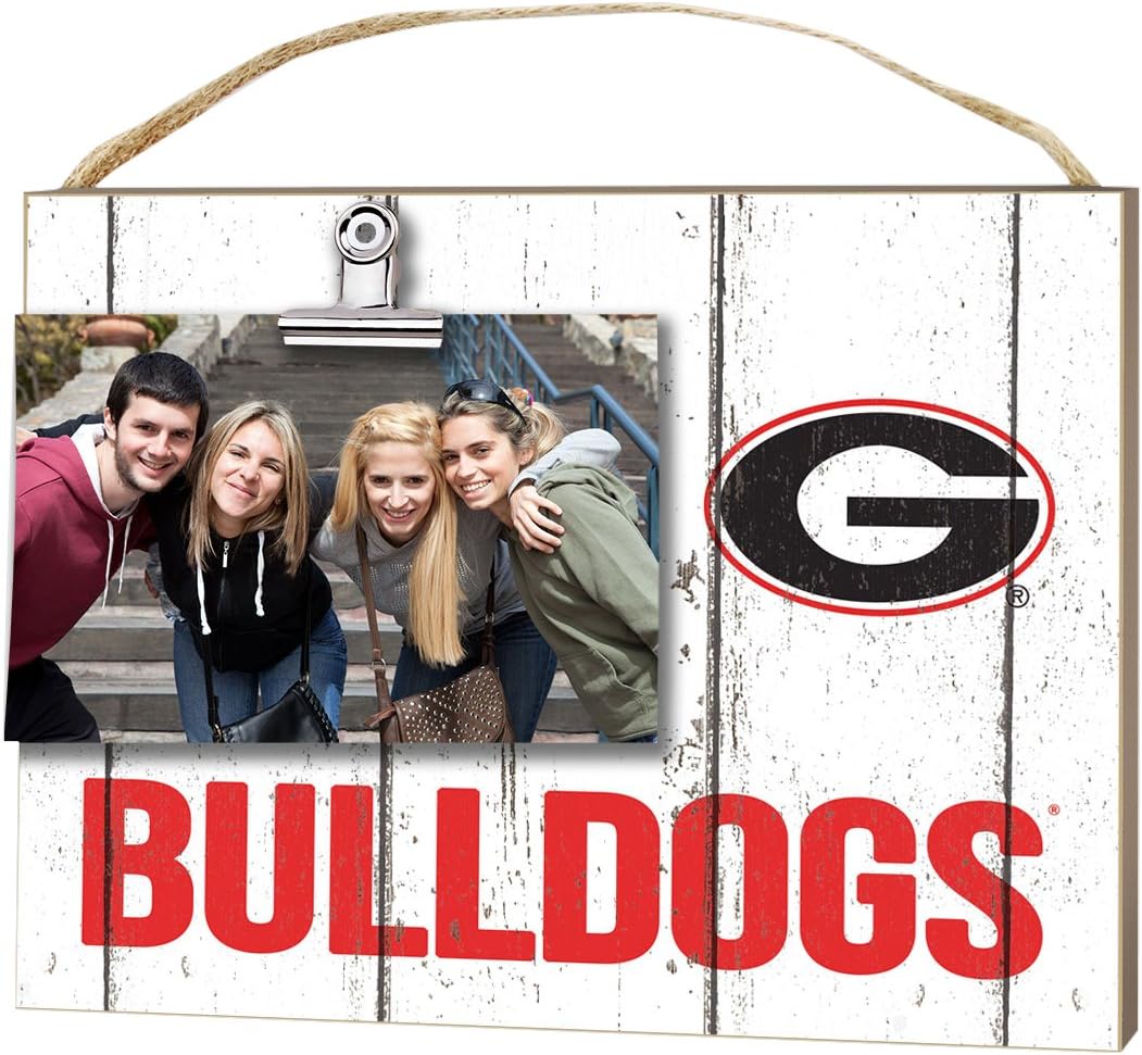KH Sports Fan 10"x8" Georgia Bulldogs Clip It Weathered Logo Collage Photo Frame, White
