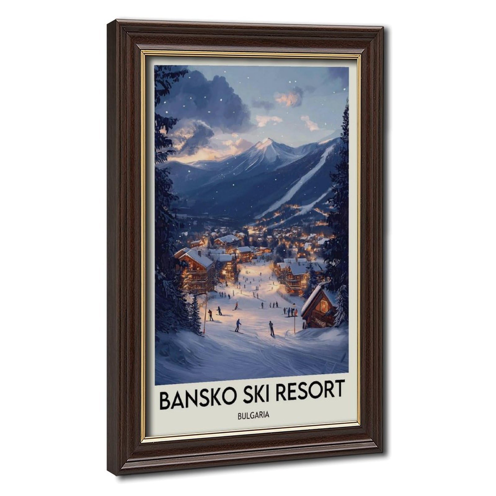 LXWNZE Bansko Ski Resort Poster, Bansko Art Canvas Poster Wall Art Decor Print Picture Paintings for Living Room Bedroom Decoration 24" L X 36" W