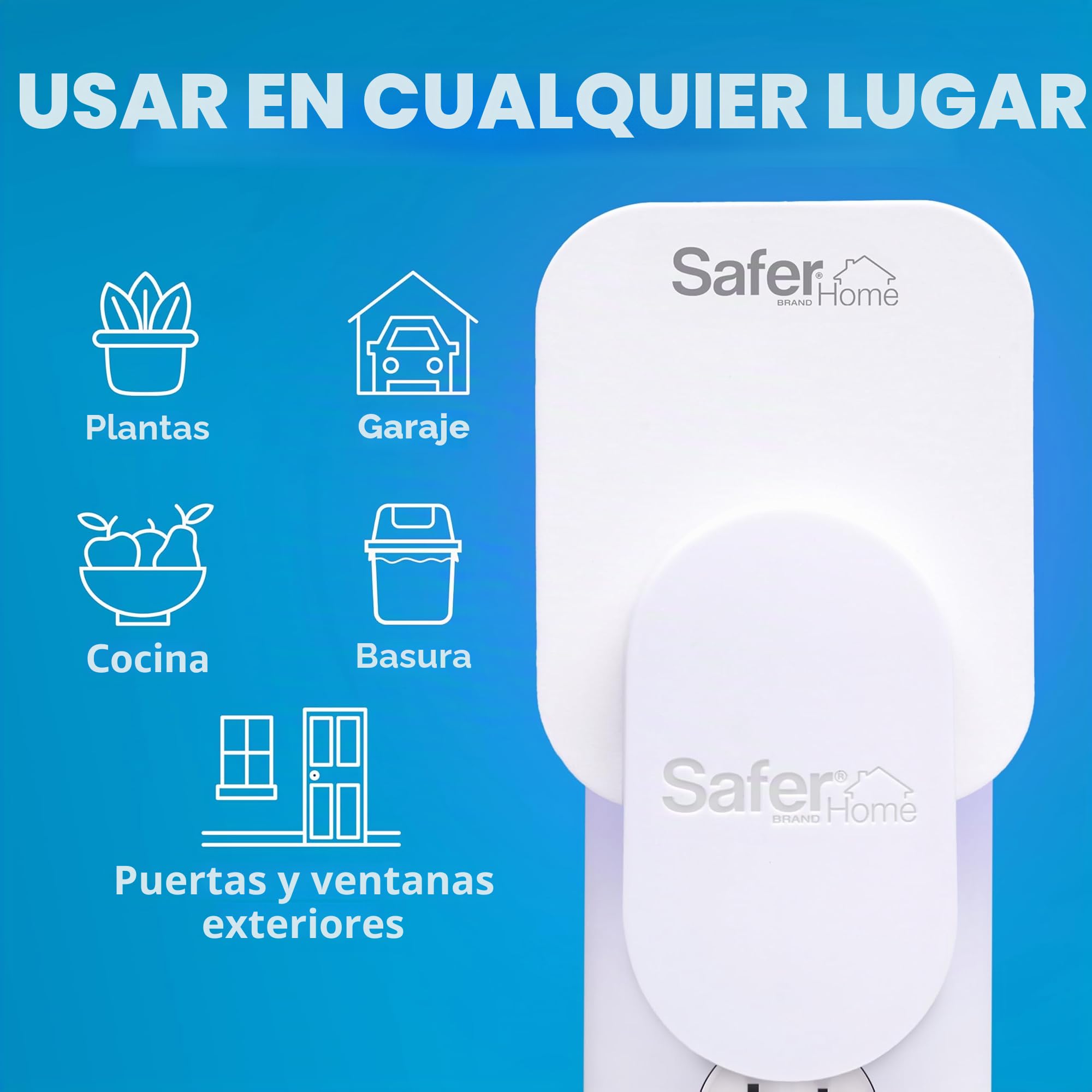 Safer Home - Trampa para Moscas enchufable para Interiores, SH502-2SR, trampas efectivas para Moscas de la Fruta para Interiores, trampas para Mosquitos para casa Interior, protección Total de 800
